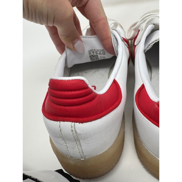 Adidas Red White Platform Samba Sneakers